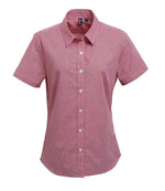 Premier Ladies Gingham Short Sleeve Shirt – Quality Shirt for Irish Businesses