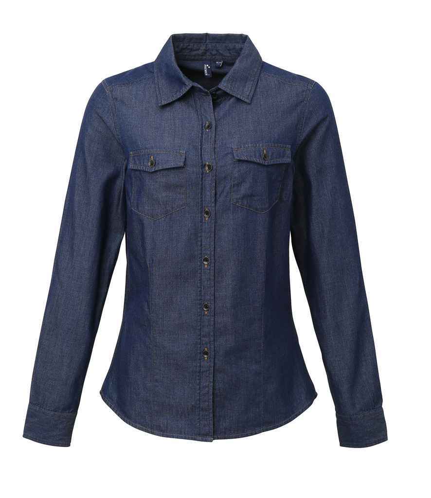 Premier Ladies Jeans Stitch Denim Shirt – Durable and Stylish Denim Shirt by Premier
