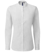 Premier Ladies Banded Collar Grandad Shirt – Comfortable and Stylish Workwear White XXL