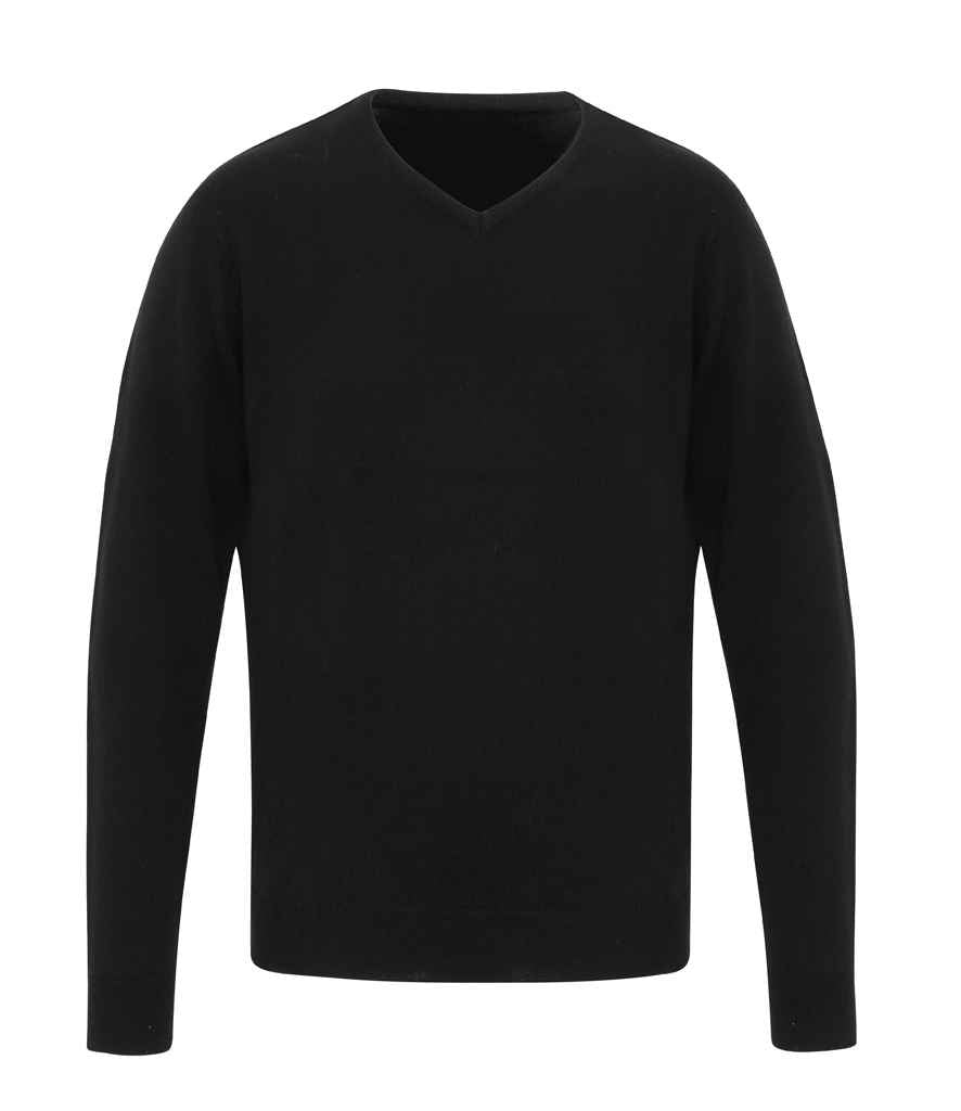 Premier Essential Acrylic V Neck Sweater – Comfortable Knitwear for Irish Businesses and Organisations Black 5XL