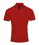 Premier Contrast Coolchecker Piqué Polo Shirt – Premier Polo Shirts Ireland Red/Black 4XL