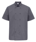 Premier Short Sleeve Chef's Jacket - Durable Hospitality Wear from Fou Tees Ireland Steel 5XL