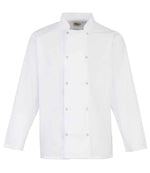 Premier Unisex Long Sleeve Chef's Jacket – Durable Hospitality Wear White 5XL
