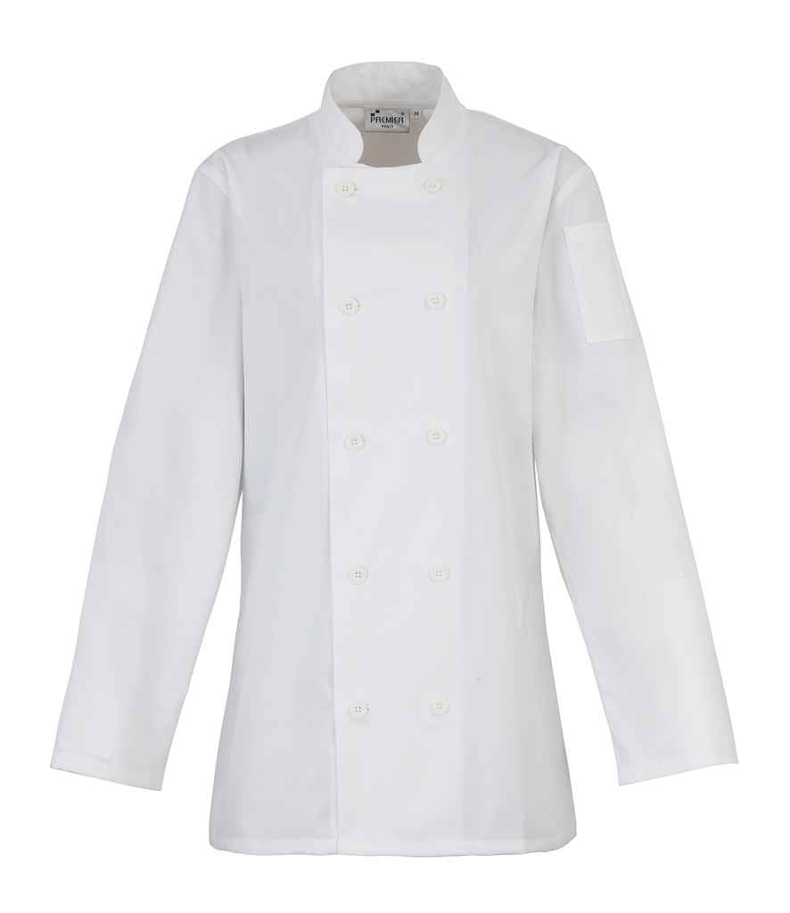 Premier Ladies Long Sleeve Chef's Jacket – Durable Hospitality Wear by Premier White XXL