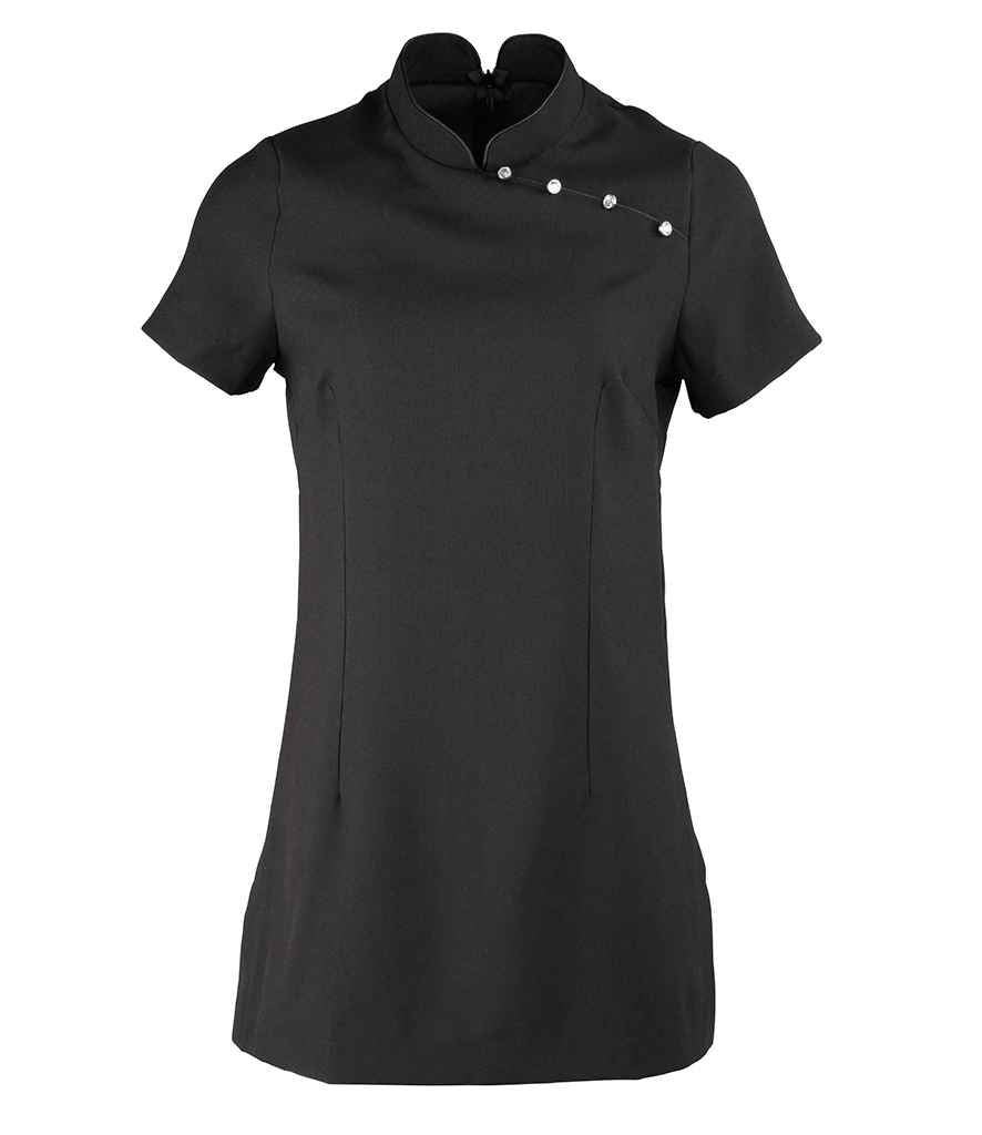 Premier Ladies Mika Short Sleeve Tunic - Comfortable and Professional Healthcare Tunic Black 24