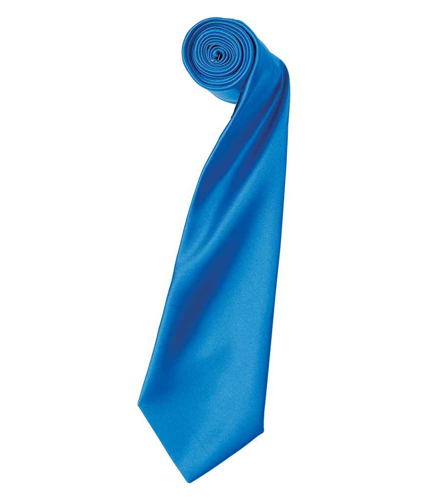 Premier Colours Satin Tie - Stylish Workwear Accessory from Fou Tees Ireland Sapphire Blue ONE