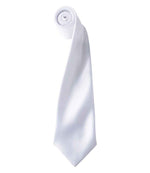 Premier Colours Satin Tie - Stylish Workwear Accessory from Fou Tees Ireland White ONE