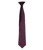Premier Colours Satin Clip Tie – Classic Workwear Accessory Aubergine ONE