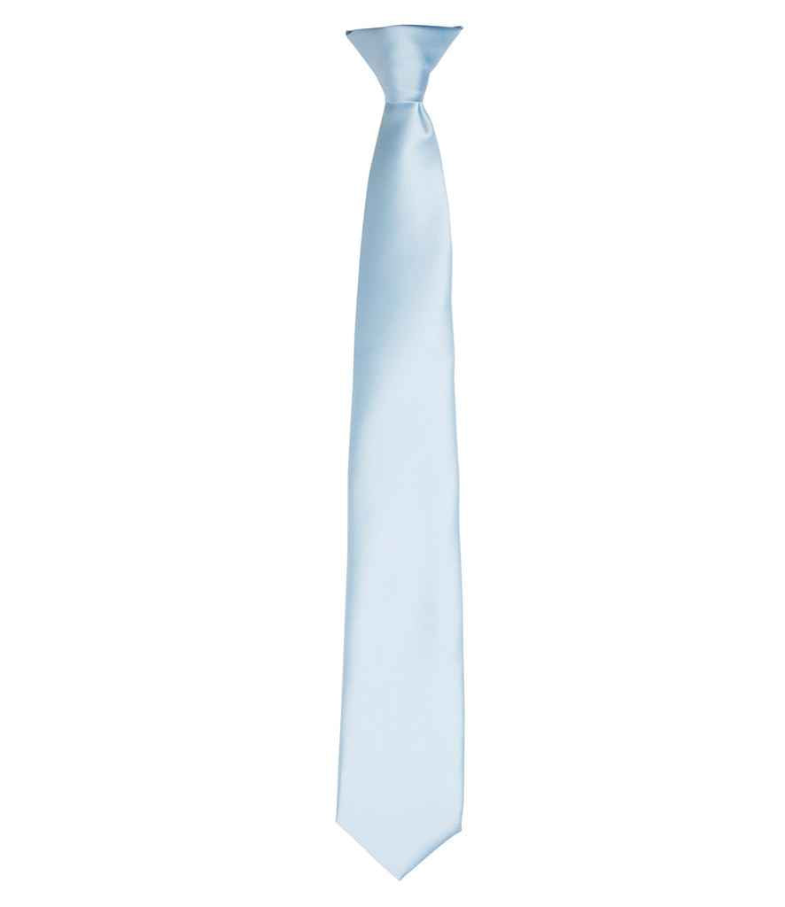 Premier Colours Satin Clip Tie – Classic Workwear Accessory Light Blue ONE