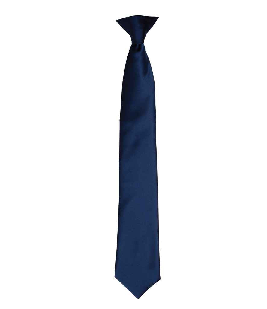 Premier Colours Satin Clip Tie – Classic Workwear Accessory Navy ONE