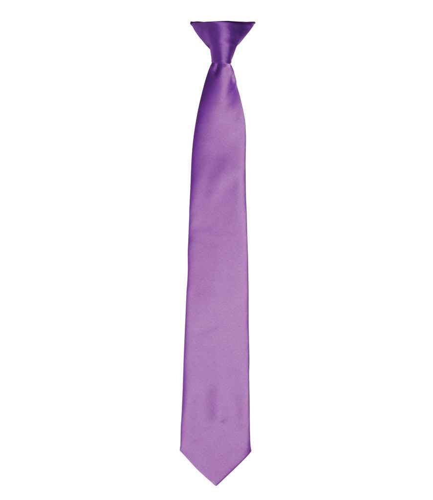 Premier Colours Satin Clip Tie – Classic Workwear Accessory Rich Violet ONE