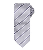 Premier Waffle Stripe Tie – Stylish Workwear Accessory by Premier Silver/Dark Grey ONE