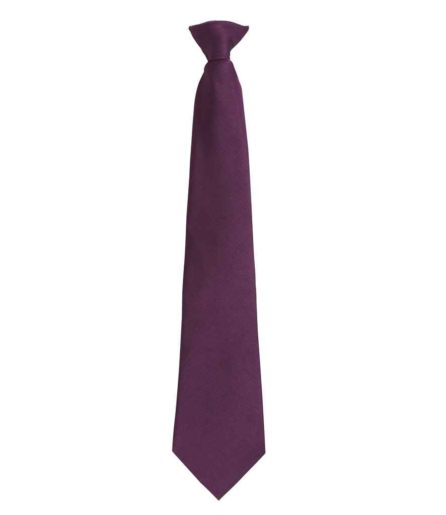 Premier Colours Fashion Clip Tie – Stylish and Practical Workwear Accessory Purple ONE