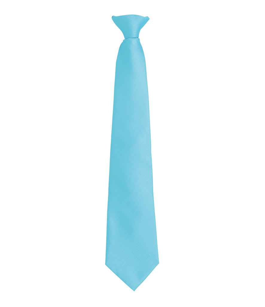 Premier Colours Fashion Clip Tie – Stylish and Practical Workwear Accessory Turquoise Blue ONE
