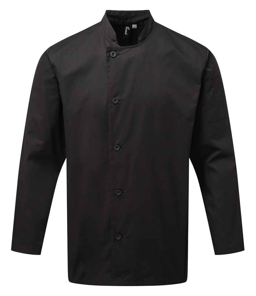 Premier Essential Long Sleeve Chef's Jacket | Durable Hospitality Wear Ireland Black 5XL