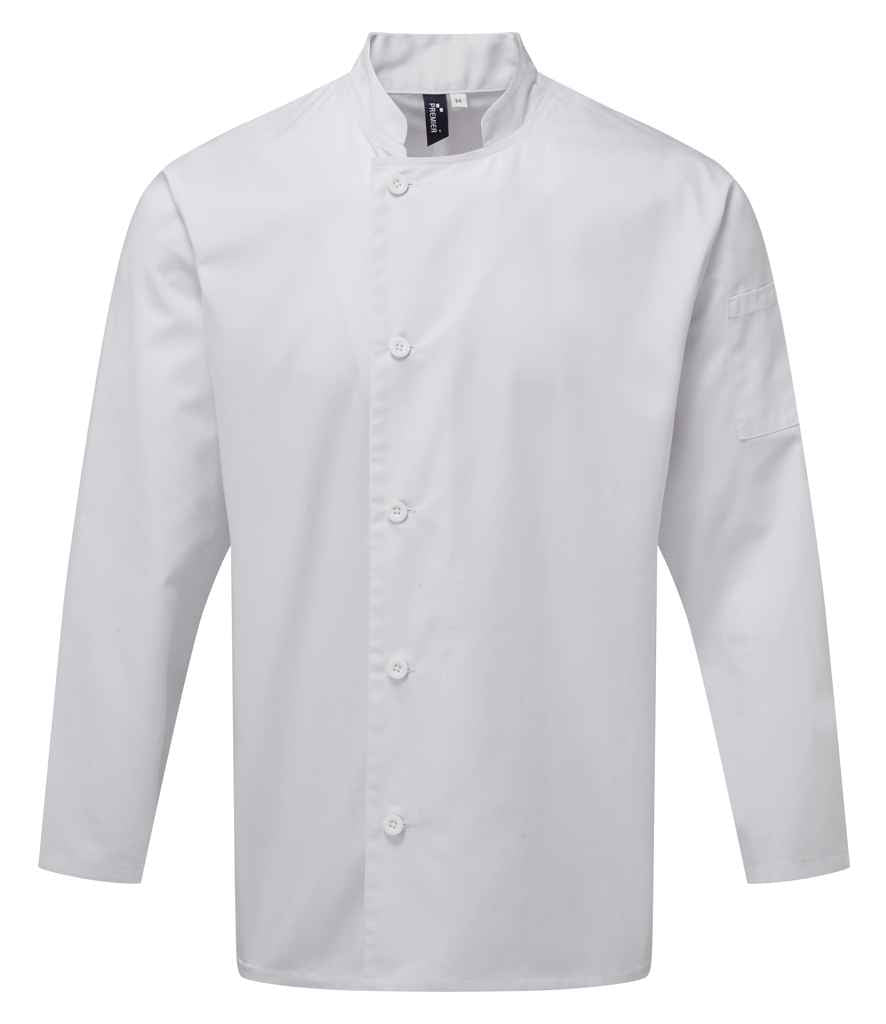 Premier Essential Long Sleeve Chef's Jacket | Durable Hospitality Wear Ireland White XL
