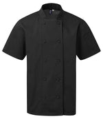 Premier Coolchecker® Short Sleeve Chef's Jacket – Professional Chefwear by Premier Black L