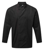 Premier Coolchecker Long Sleeve Chef's Jacket | Fou Tees Ireland Black XXL