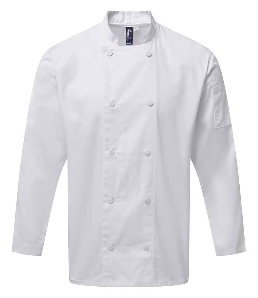 Premier Coolchecker Long Sleeve Chef's Jacket | Fou Tees Ireland White 4XL