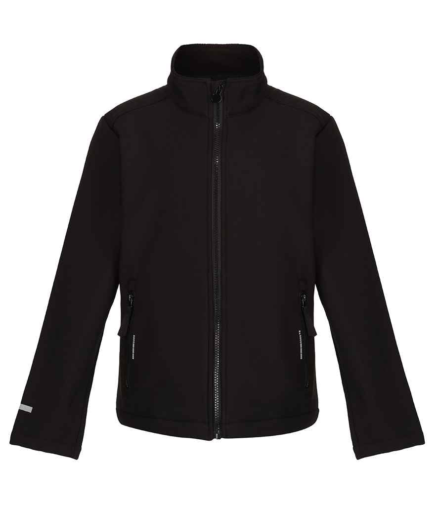 Regatta Kids Ablaze Soft Shell Jacket | Durable Children’s Outdoor Wear Black/Black 34C