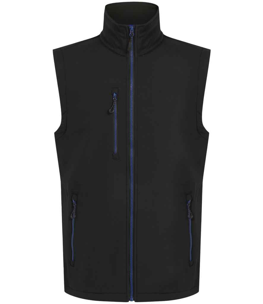 Regatta Navigate Two Layer Soft Shell Bodywarmer - Practical and Sustainable Workwear Black/New Royal Blue 3XL