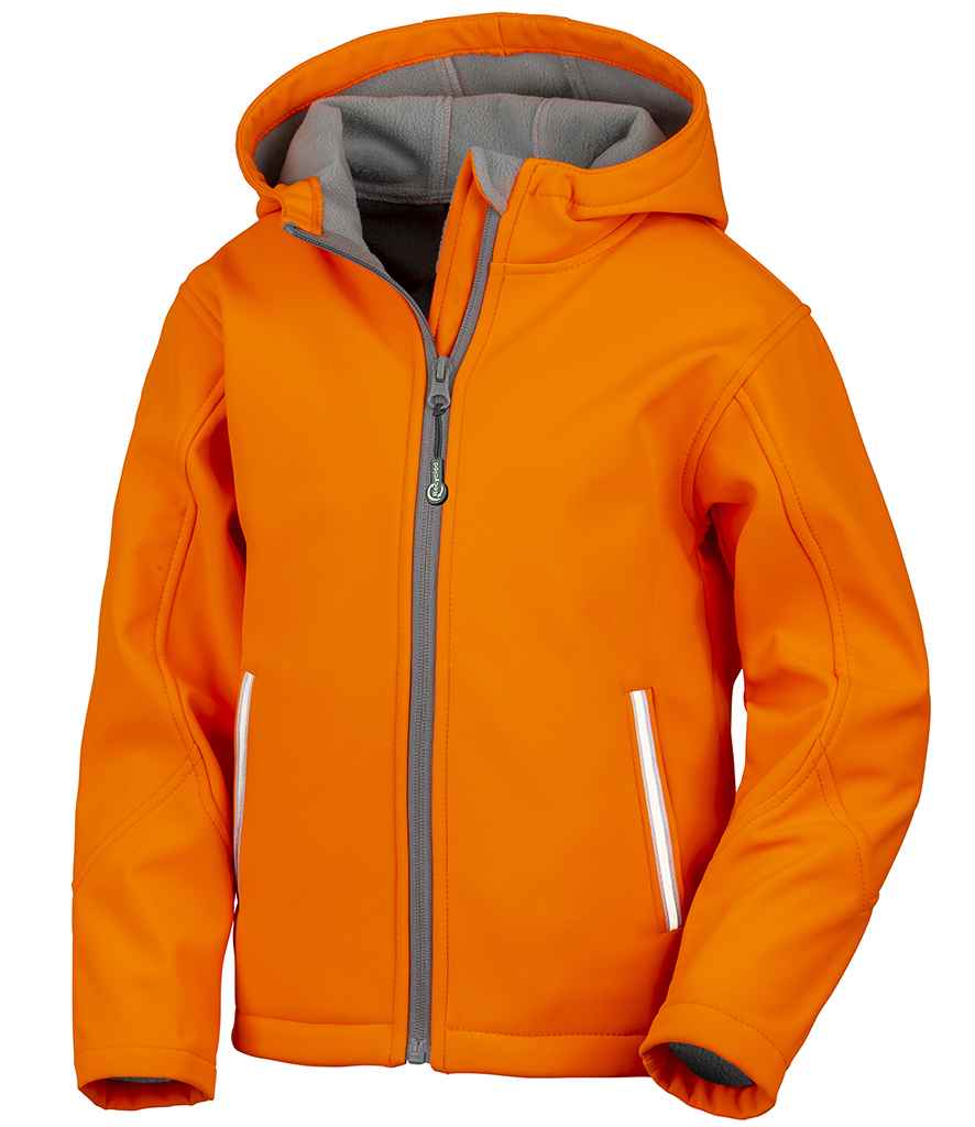 Kids soft shell jacket - Result Core Kids TX Performance Hooded Soft Shell Jacket Neon Orange 1314