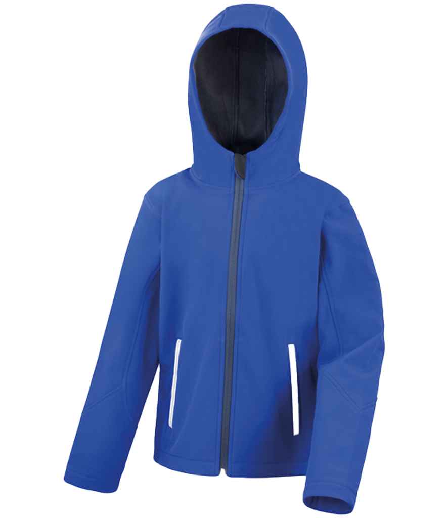 Kids soft shell jacket - Result Core Kids TX Performance Hooded Soft Shell Jacket Royal Blue/Navy 1314