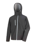 Result Core Hooded Soft Shell Jacket from Fou Tees Ireland Black/Grey 3XL