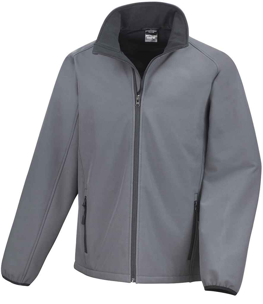 Result Core Printable Soft Shell Jacket - Durable & Customisable Outerwear Charcoal/Black 4XL
