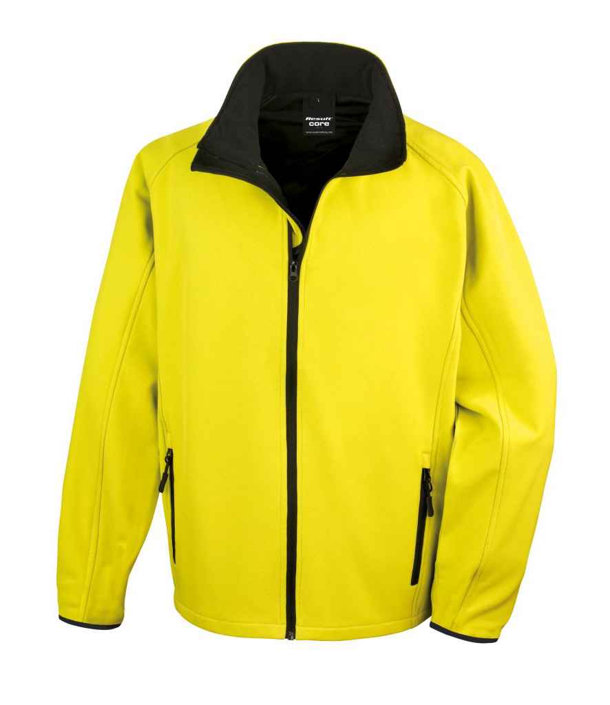 Result Core Printable Soft Shell Jacket - Durable & Customisable Outerwear Yellow/Black 4XL