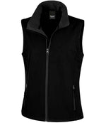 Ladies Soft Shell Bodywarmer - Result Core Ladies Printable Soft Shell Bodywarmer Black/Black XXL