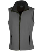 Ladies Soft Shell Bodywarmer - Result Core Ladies Printable Soft Shell Bodywarmer Charcoal/Black XXL