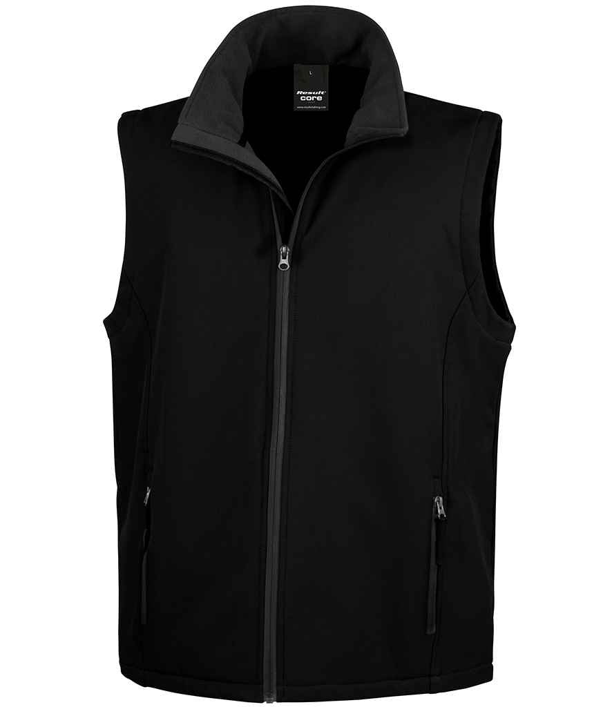 Result Core Printable Soft Shell Bodywarmer for Custom Branding in Ireland Black/Black 4XL