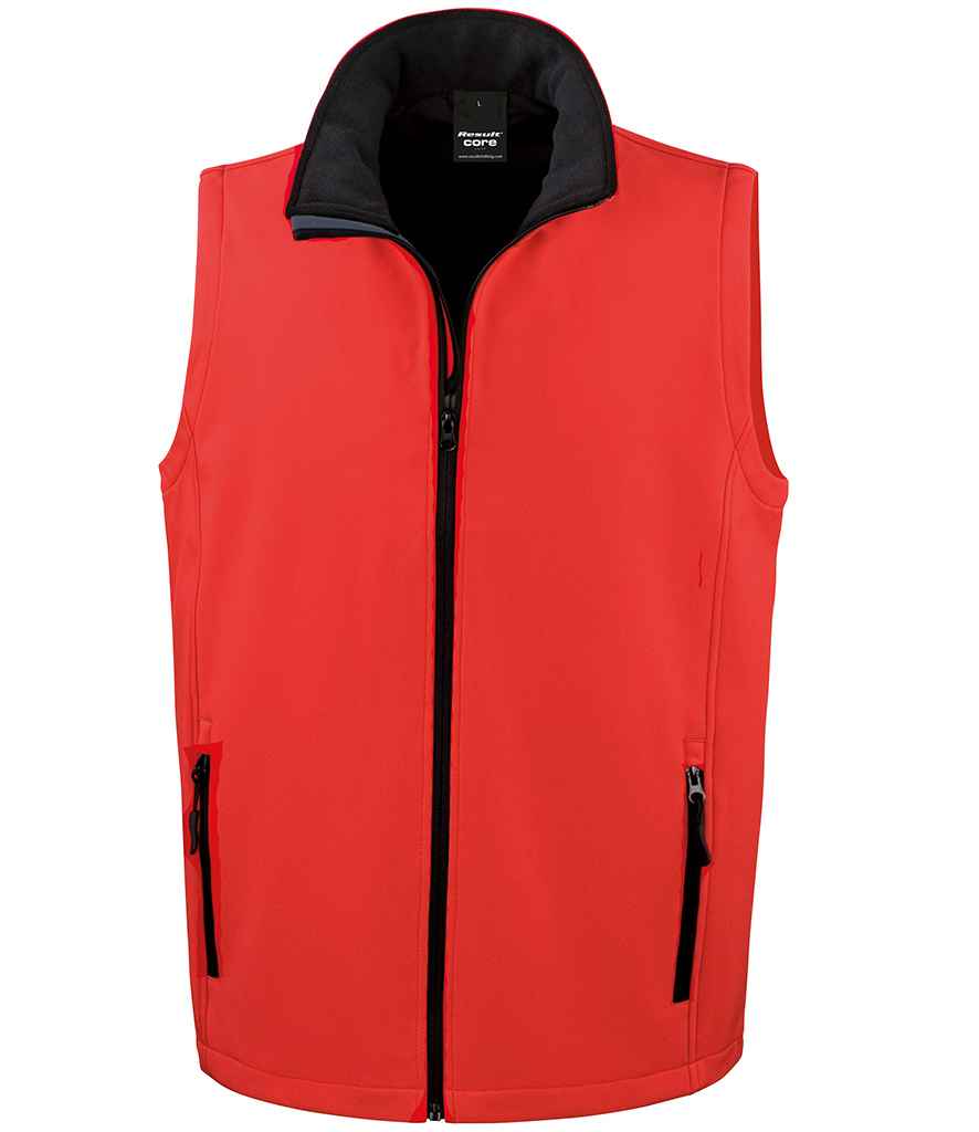 Result Core Printable Soft Shell Bodywarmer for Custom Branding in Ireland Red/Black 4XL