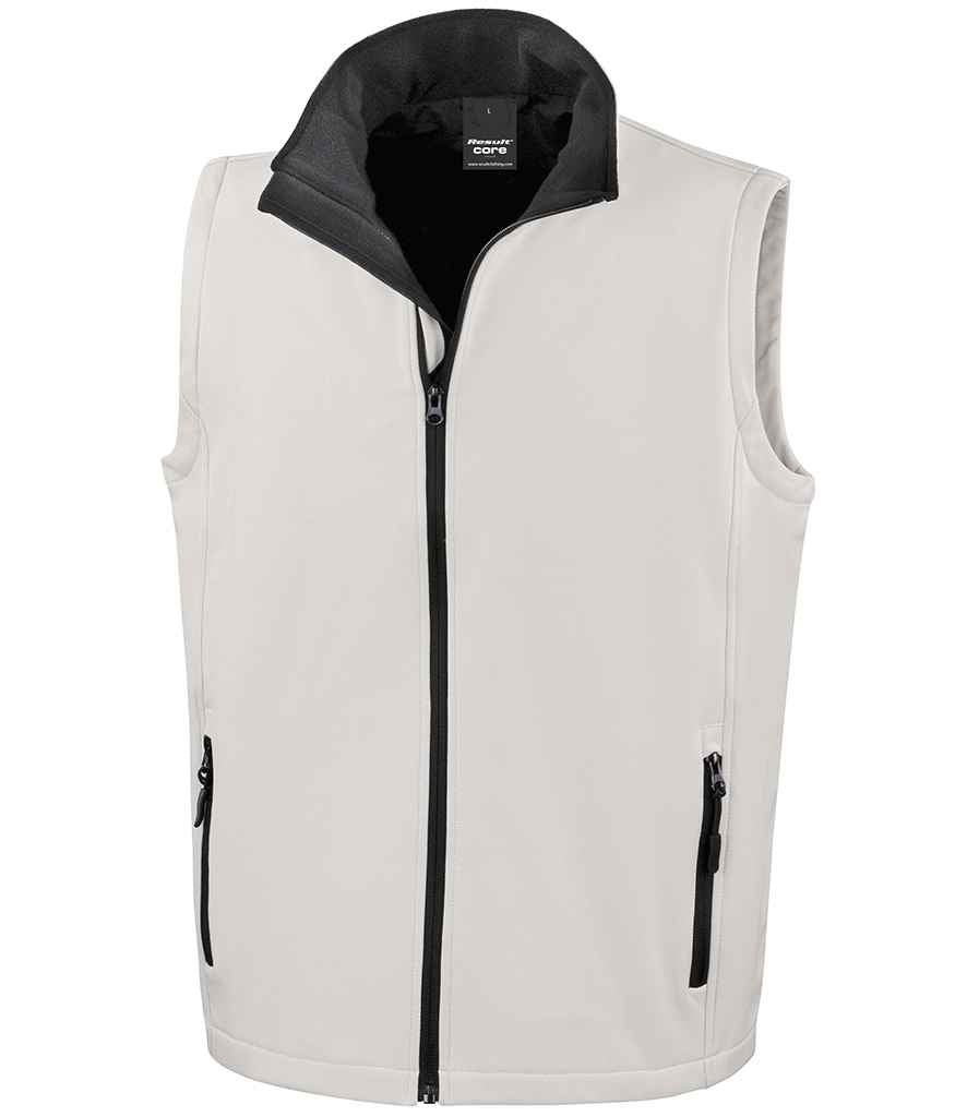 Result Core Printable Soft Shell Bodywarmer for Custom Branding in Ireland White/Black 4XL