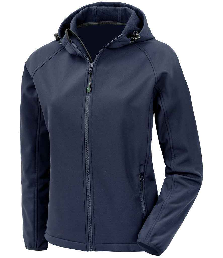 Recycled Ladies Soft Shell Jacket - Result Recycled Ladies Three Layer Printable Hooded Soft Shell Jacket