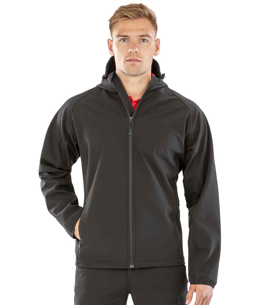 Result Recycled Soft Shell Jacket - Result Recycled Three Layer Printable Hooded Soft Shell Jacket