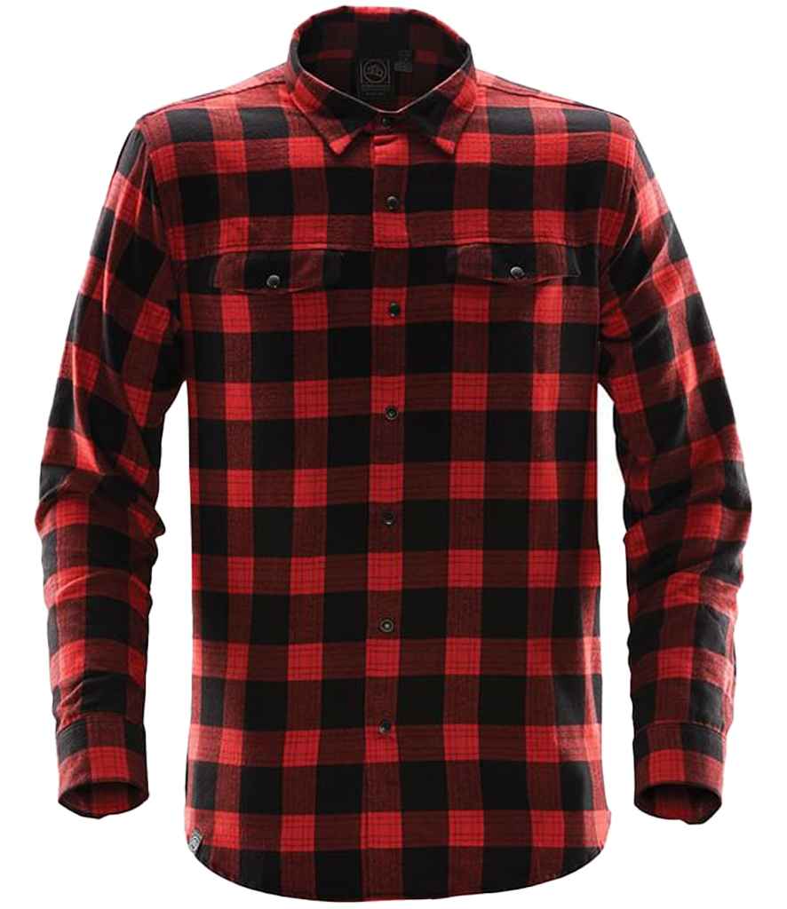 Stormtech Logan Snap Front Shirt – Durable and Stylish Unisex Shirt Black/Red Plaid 6XL