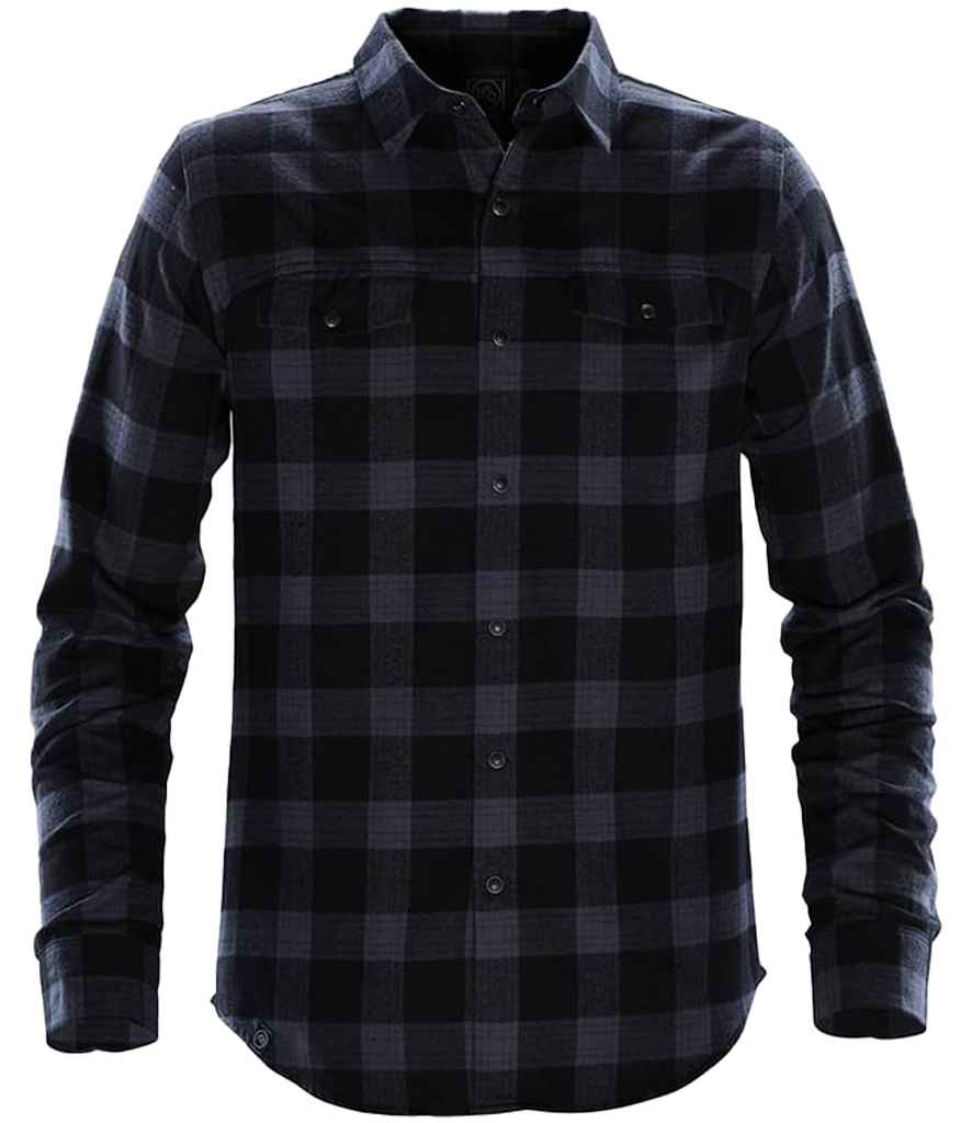 Stormtech Logan Snap Front Shirt – Durable and Stylish Unisex Shirt Navy Plaid 5XL