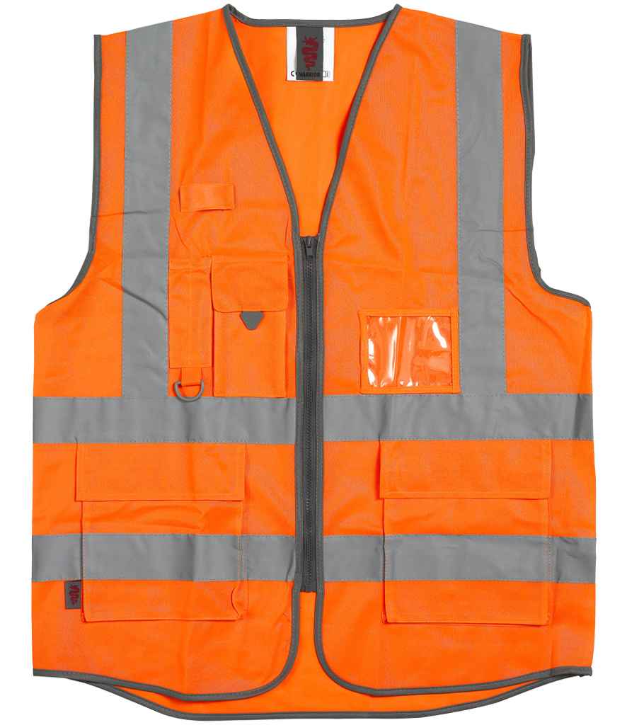 Warrior Hi-Vis Executive Waistcoat - High Visibility Safety Wear for Irish Businesses Orange 4XL