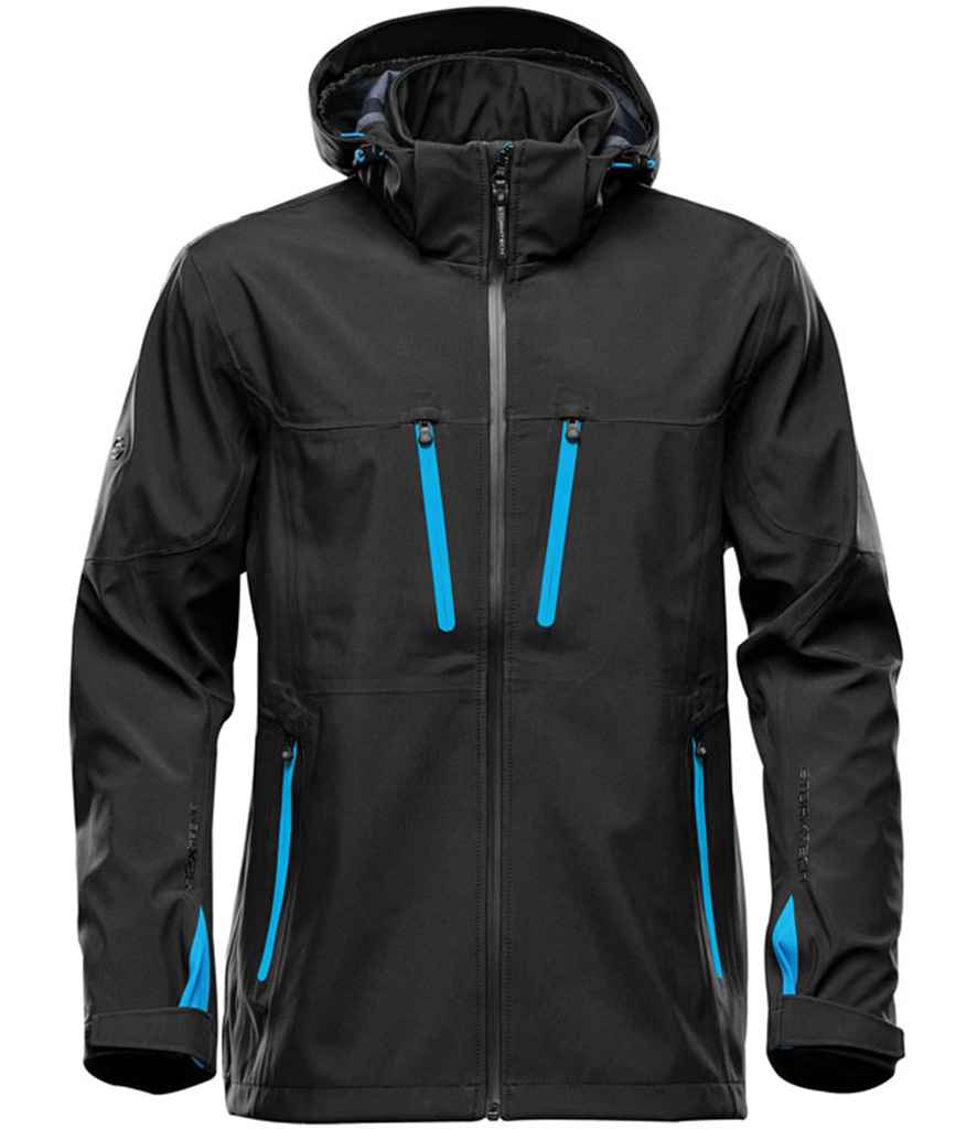 Stormtech Patrol Hooded Soft Shell Jacket – Durable Waterproof Outerwear for Irish Businesses Black/Electric Blue 3XL