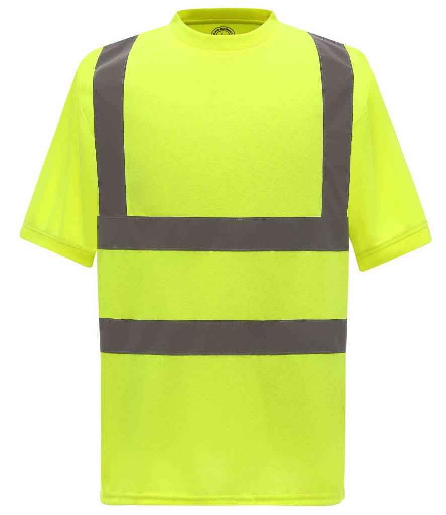 Yoko Hi-Vis Short Sleeve T-Shirt for Safety and Visibility Yellow 6XL