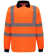 Yoko Hi-Vis Long Sleeve Polo Shirt – Durable Safetywear for Everyday Use Orange 6XL