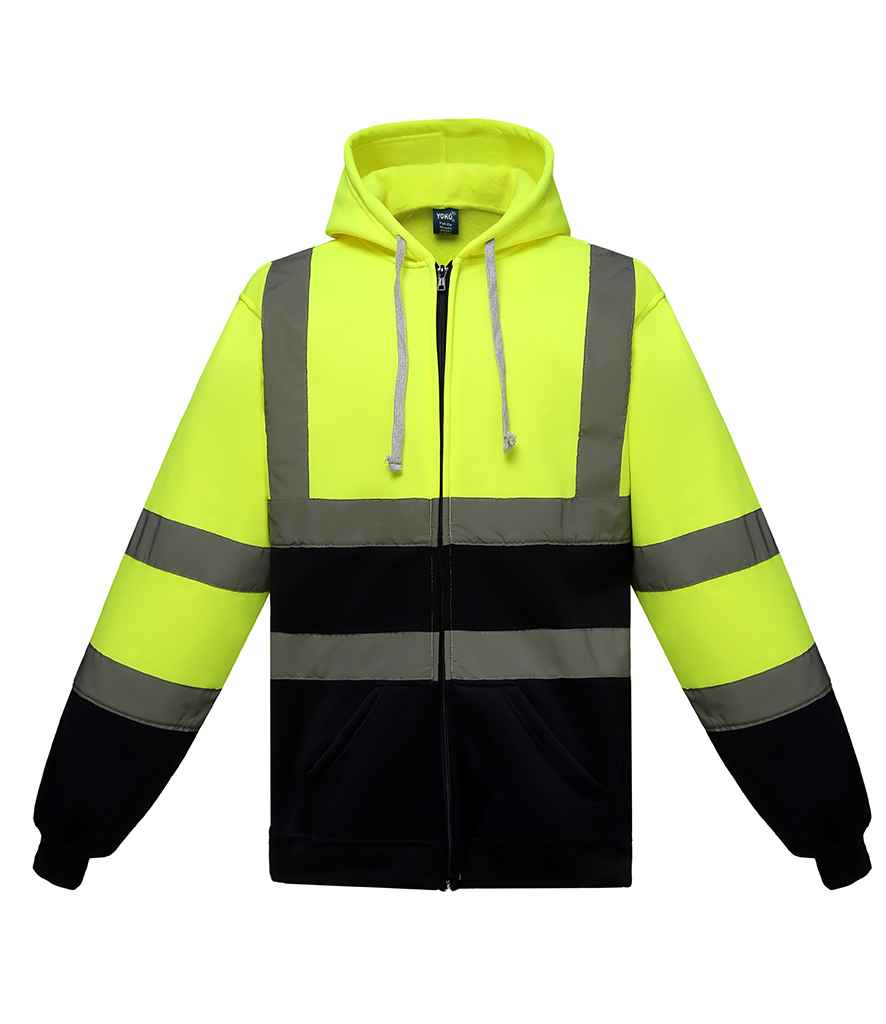 Yoko Hi-Vis Zip Hoodie – Reliable Safetywear for Irish Businesses Yellow/Navy 3XL