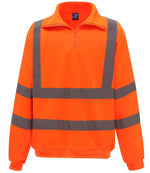 Yoko Hi-Vis Zip Neck Sweatshirt for Enhanced Workplace Safety Orange 3XL