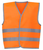 Yoko Kids Hi-Vis Two Band Waistcoat – Safety and Visibility for Children Orange L