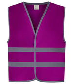 Yoko Kids Hi-Vis Two Band Waistcoat – Safety and Visibility for Children Raspberry L