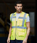 Hi-Vis Executive Waistcoat - Yoko Hi-Vis Top Cool Open Mesh Executive Waistcoat