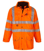 Yoko Hi-Vis Multi-Function Jacket - Yoko Hi-Vis Multi-Function 7-in-1 Jacket Orange 3XL