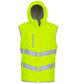 Yoko Hi-Vis Kensington Hooded Gilet – Durable Safety Gilet for Visibility and Comfort Yellow 3XL